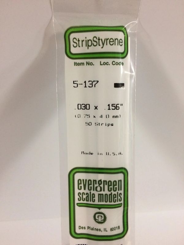 EVERGREEN Strips 137 .030 x .156 (10)