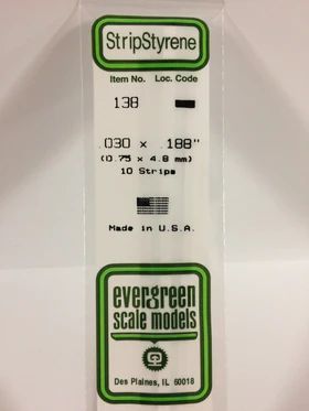 EVERGREEN Strips 138 .030 x .188 (10)
