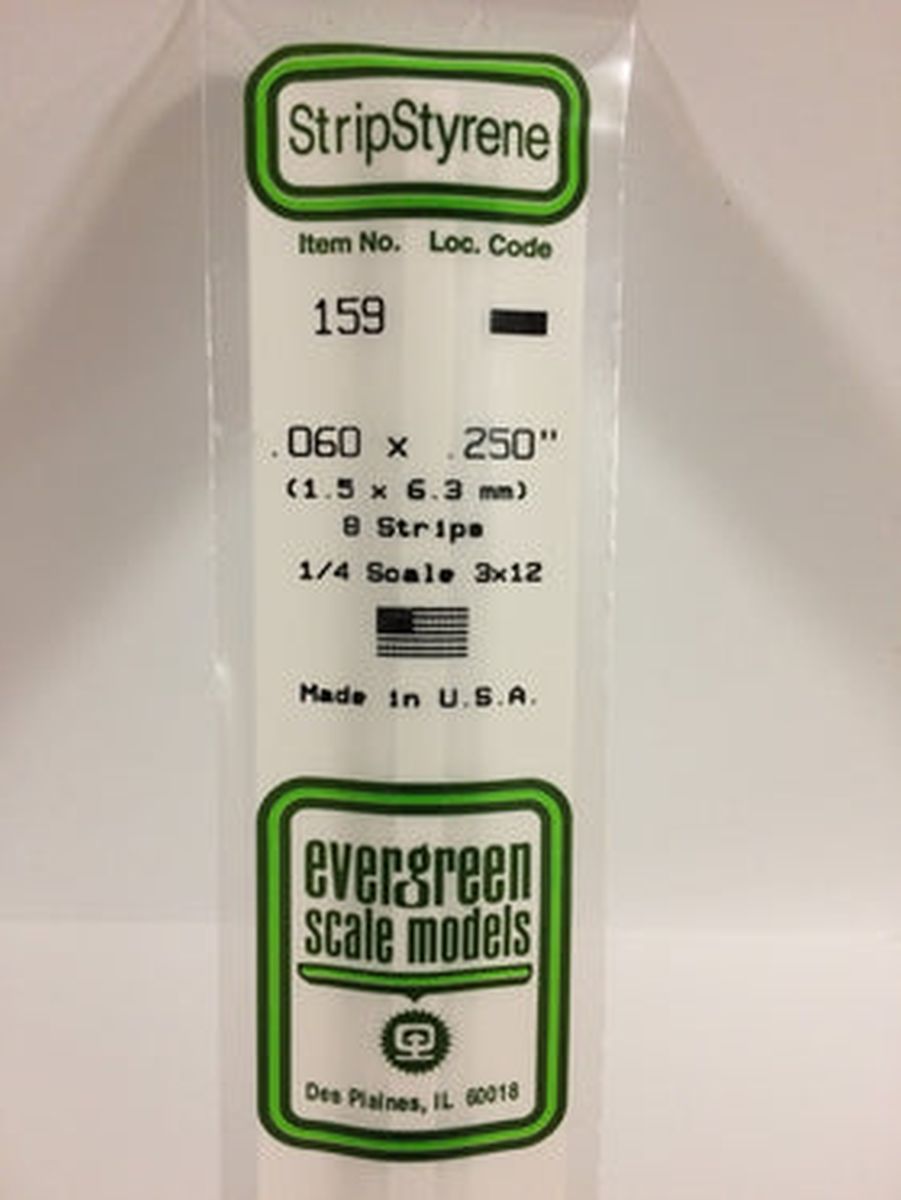 EVERGREEN Strips 159 .060 x .250 (10)
