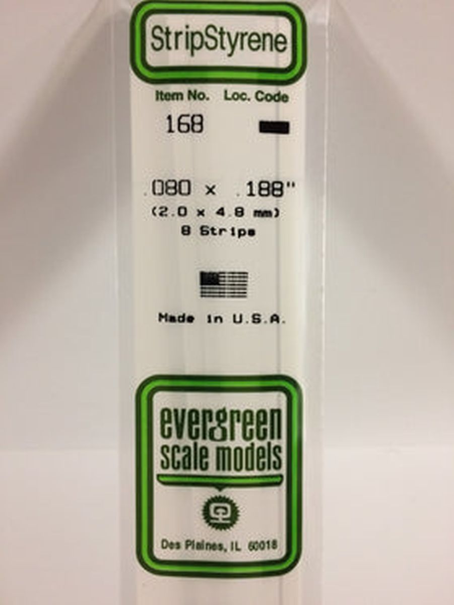 EVERGREEN Strips 168 .080 x .188 (8)