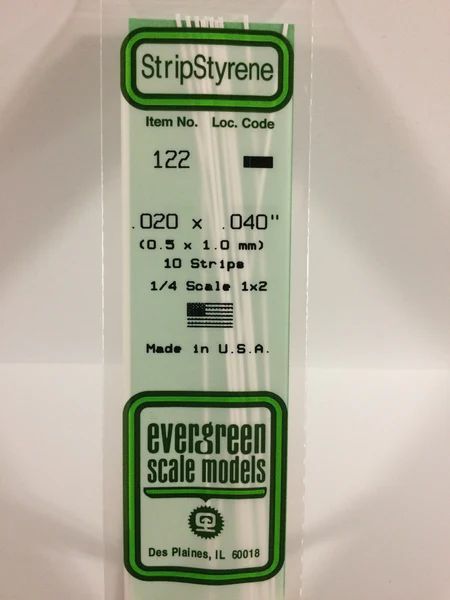 EVERGREEN Strips 122 .020 x .040. (10)