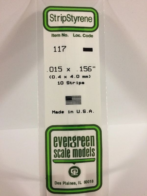 EVERGREEN Strips 117 .015 x 188". (10)