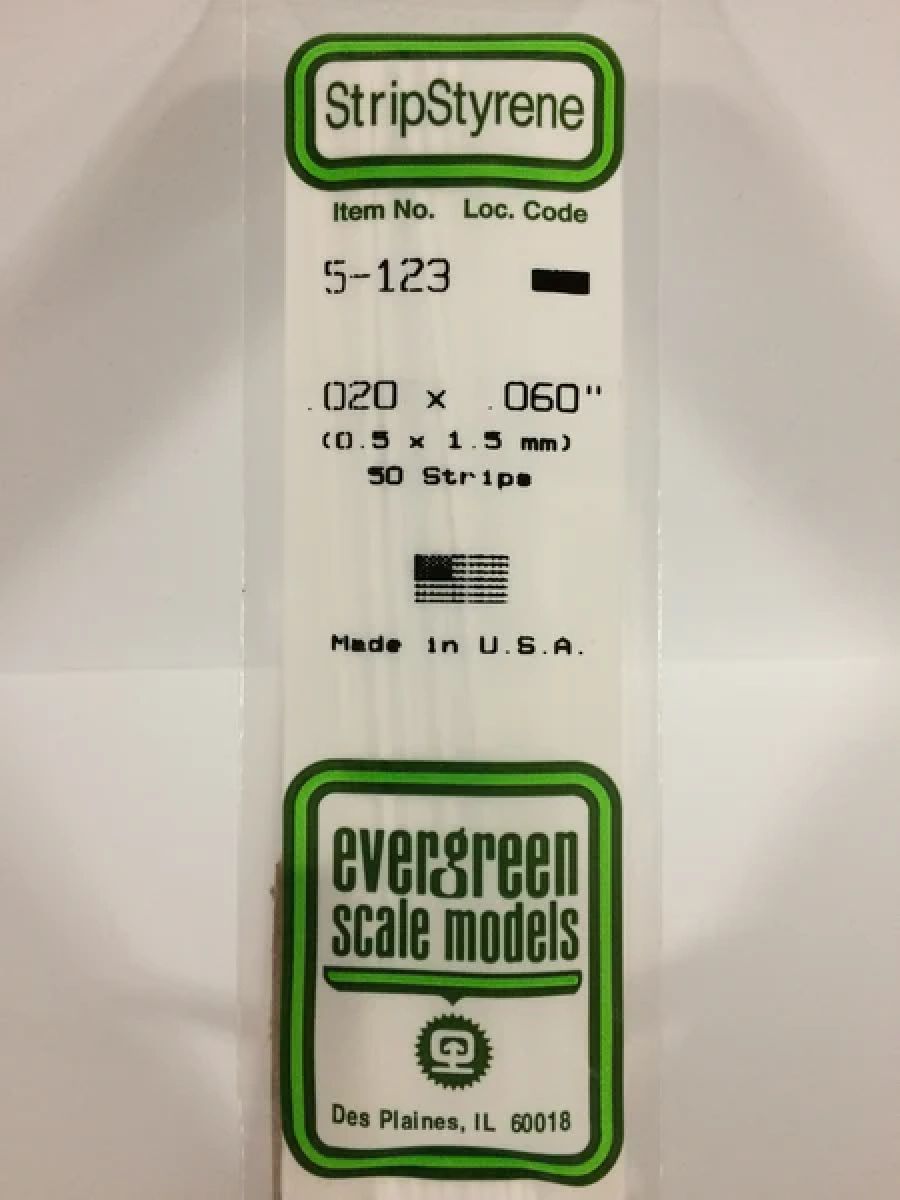 EVERGREEN Strips 123 .020 x .060. (10)