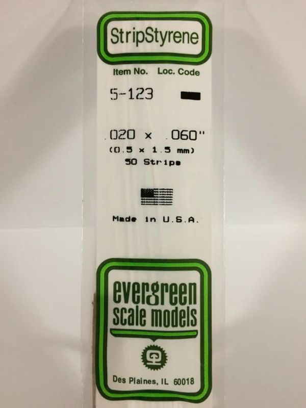 EVERGREEN Strips 123 .020 x .060. (10)
