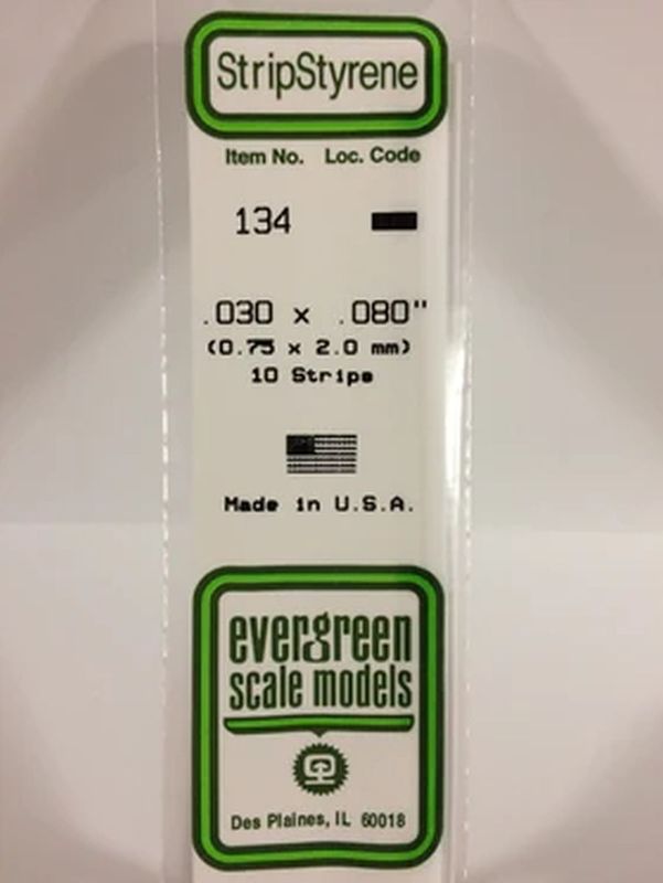 EVERGREEN Strips 133 .030 x .080 (10)