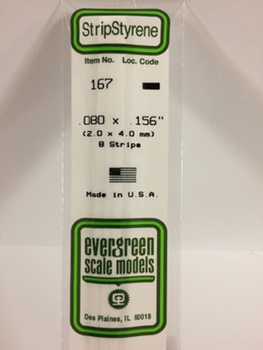 EVERGREEN Strips 167 .080 x .156 (10)