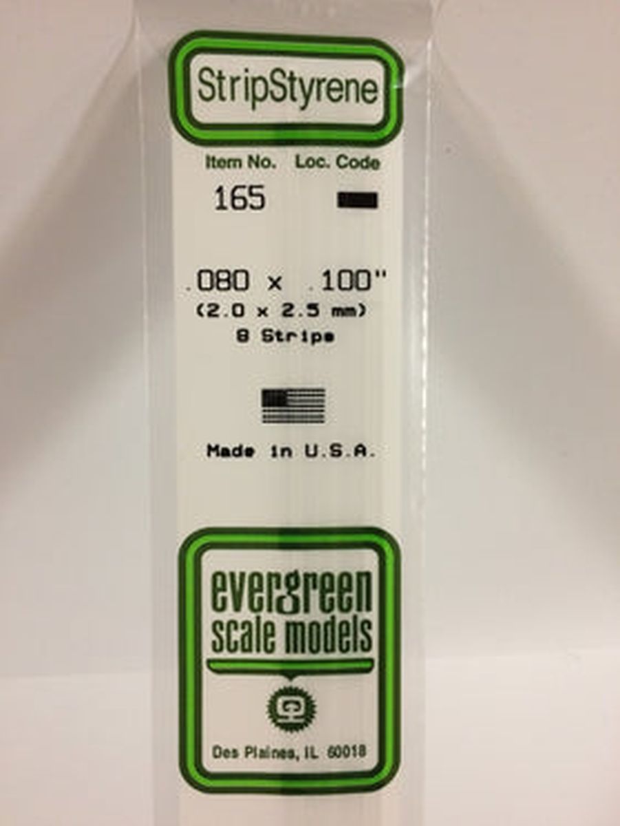 EVERGREEN Strips 165 .080 x .100 (10)