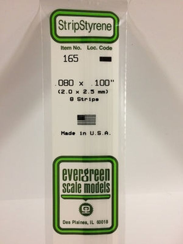 EVERGREEN Strips 165 .080 x .100 (10)