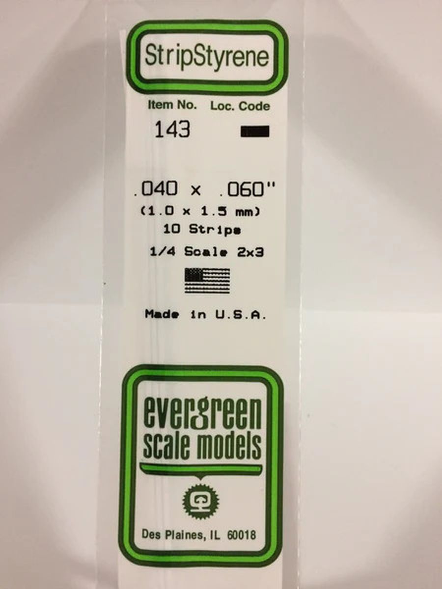 EVERGREEN Strips 143 .040 x .060 (10)