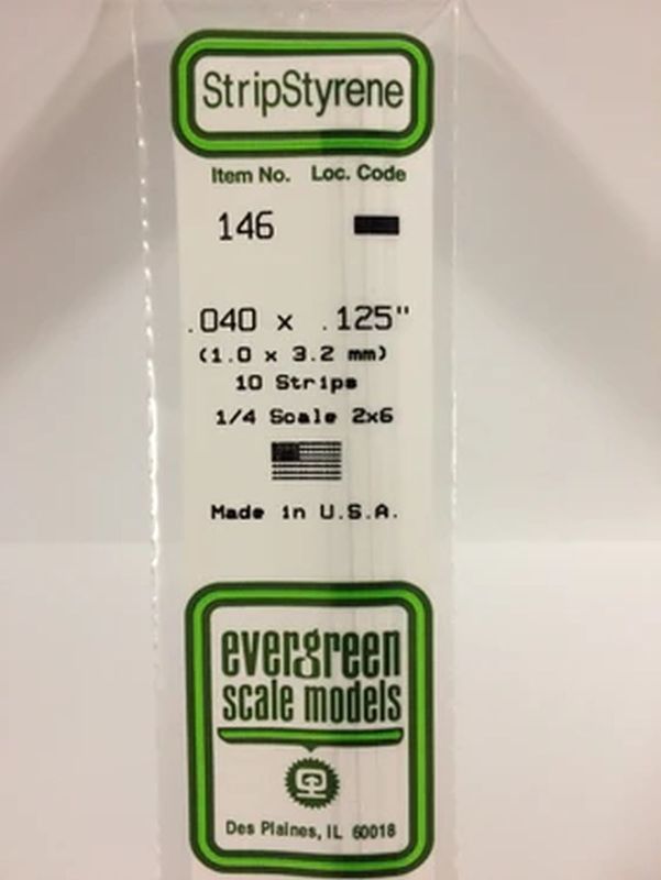 EVERGREEN Strips 146 .040 x .125 (10)