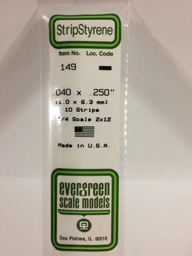 EVERGREEN Strips 149 .040 x .250 (10)