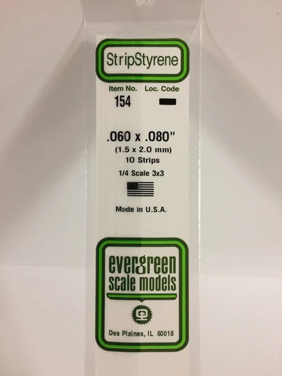 EVERGREEN Strips 154 .060 x .080 (10)