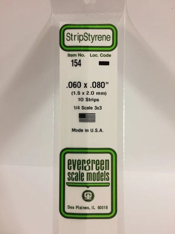 EVERGREEN Strips 154 .060 x .080 (10)