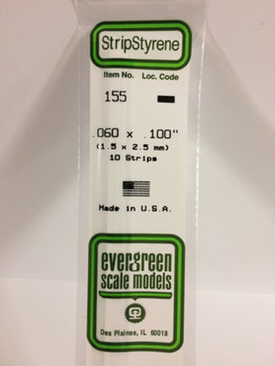 EVERGREEN Strips 155 .060 x .100(10)