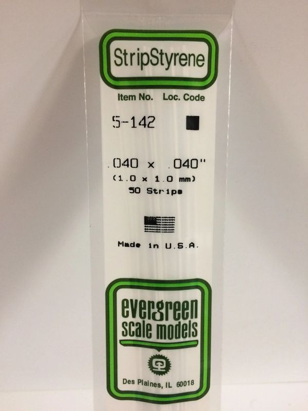 EVERGREEN Strips 142 .040 x .040 (10)