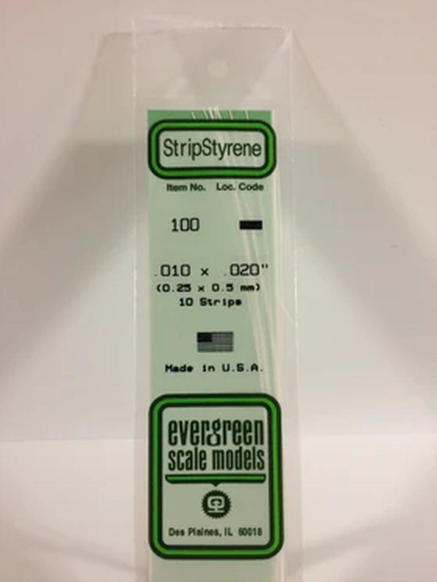 EVERGREEN Strips 100  .010 x .020  (10)