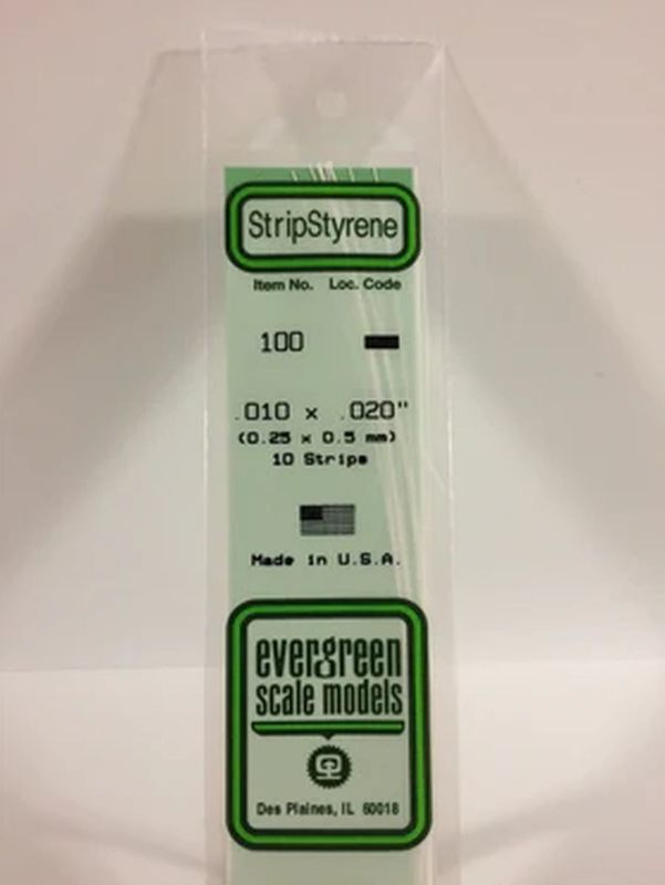 EVERGREEN Strips 100  .010 x .020  (10)