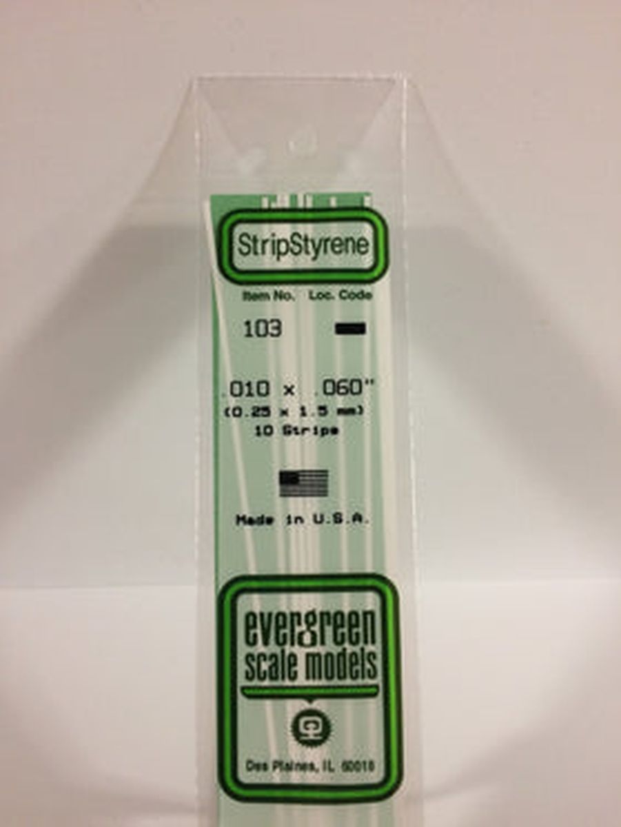 EVERGREEN Strips 103  .010 x .060". (10)