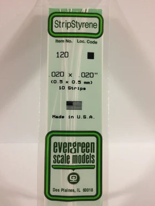 EVERGREEN Strips 120 .020 x .020 (10)