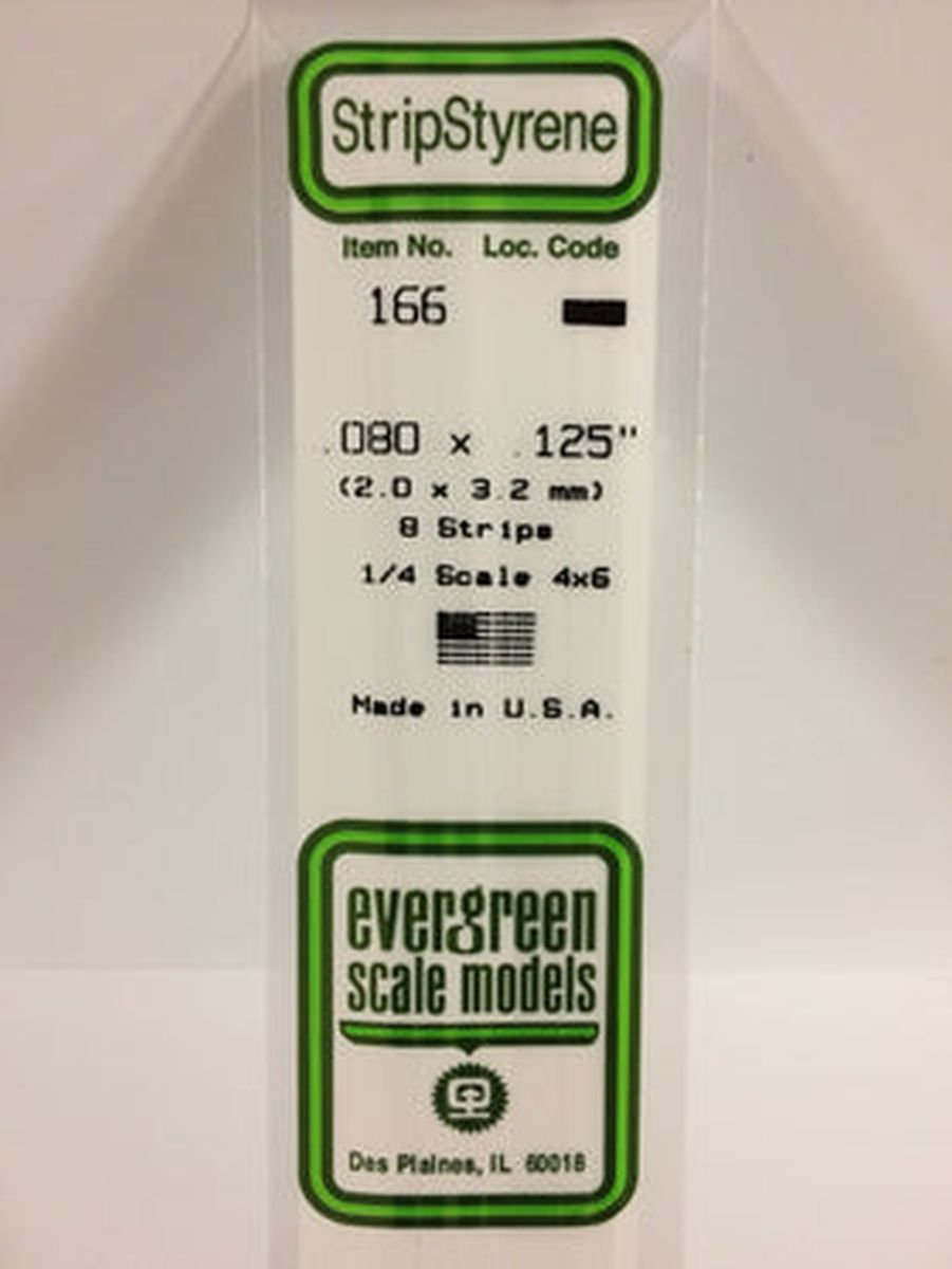EVERGREEN Strips 166 .080 x .125 (10)