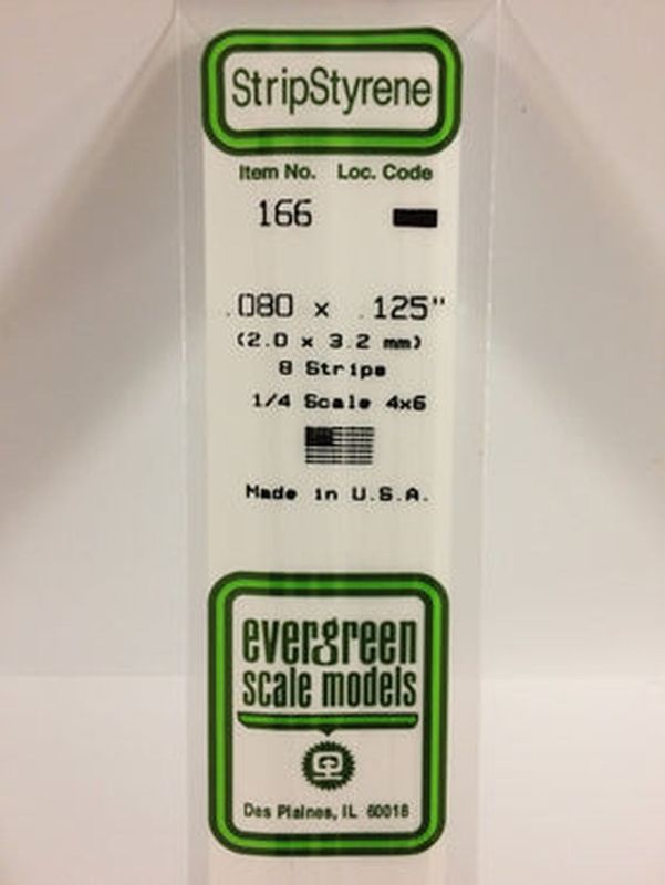 EVERGREEN Strips 166 .080 x .125 (10)