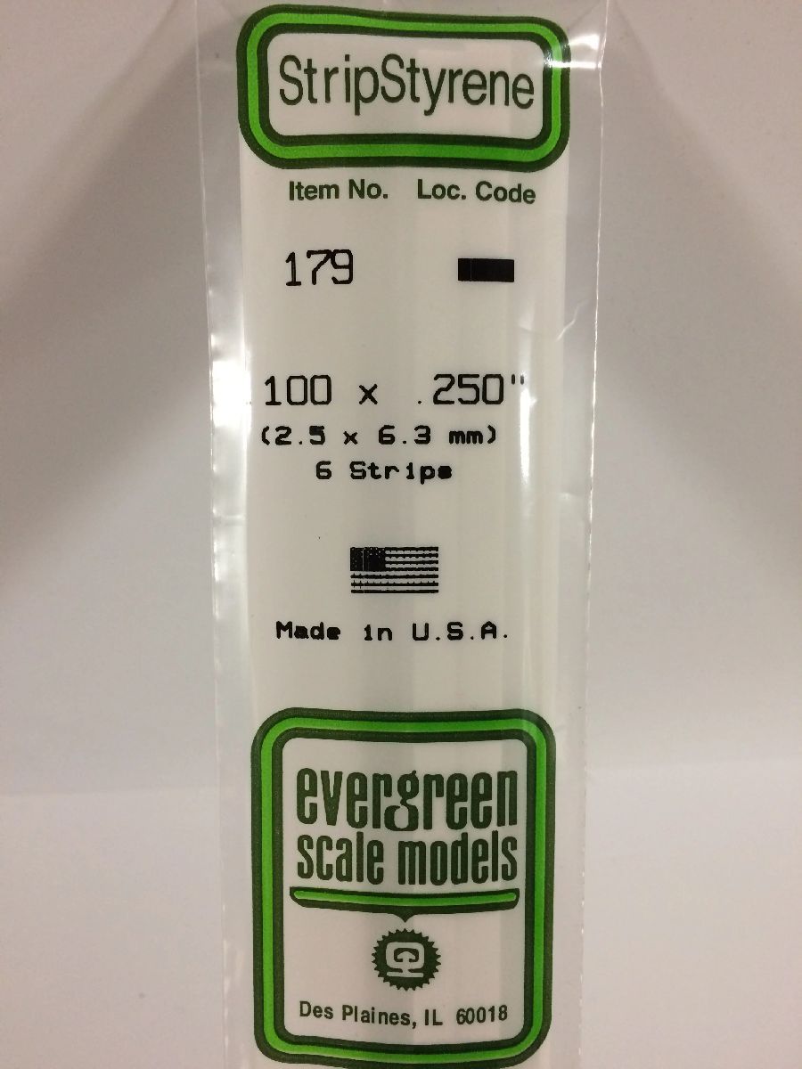 EVERGREEN Strips 179 .100 x .250 (6)