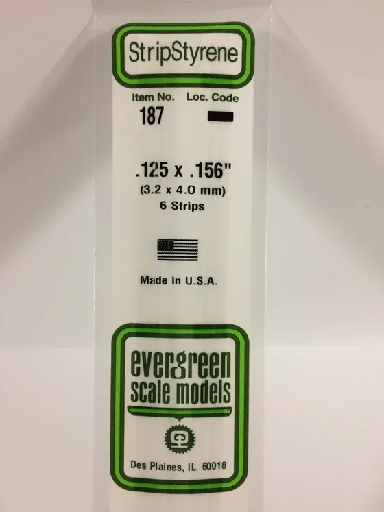EVERGREEN Strips 187 .125" X .156 (6)