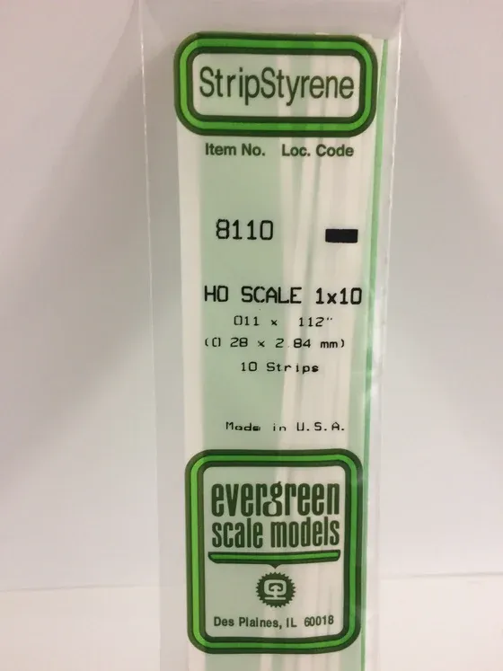 EVERGREEN Strips 8110 HO-Strip 1 x 10 (10)