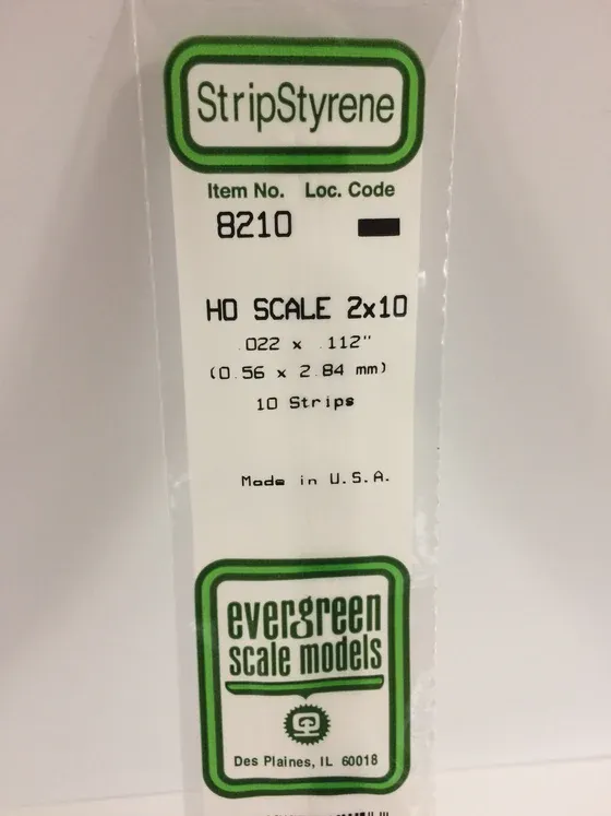 EVERGREEN Strips 8210 HO-Strip 2 x 10 (10)