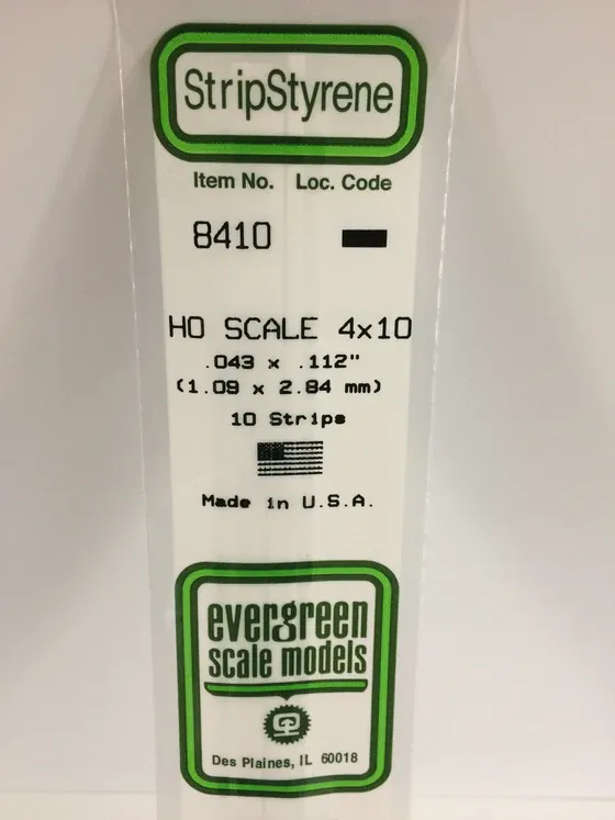 EVERGREEN Strips 8410 HO-Strip 4 x 10 (10)