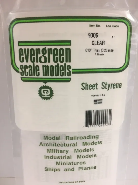 EVERGREEN 9006 .010” thick Clear Sheet (2)