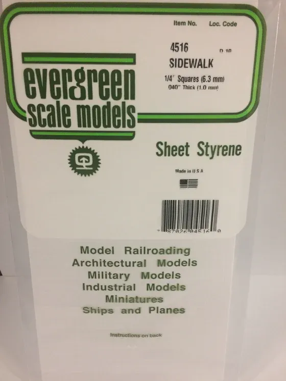 EVERGREEN  Sidewalk 2/4” x 1/4”