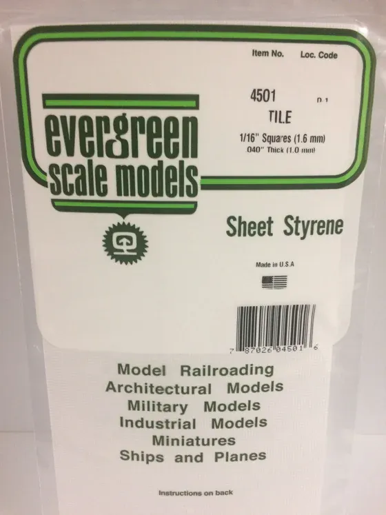 EVERGREEN Square Tile 1/16 x 1/17