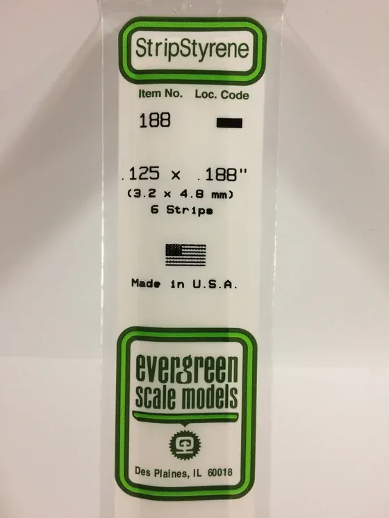 EVERGREEN Strips 188 .125 x .188 (6)