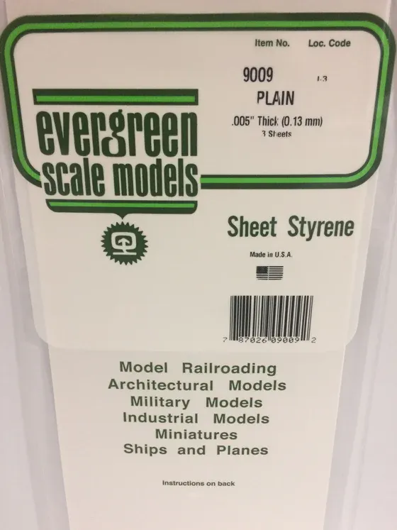 EVERGREEN 9009 .005” thick White Sheet (3)