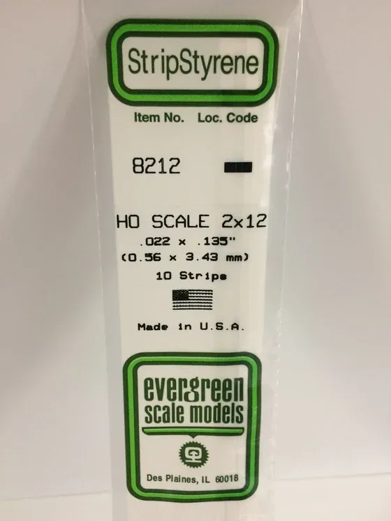 EVERGREEN Strips 8212 HO-Strip 2 x 12 (10)
