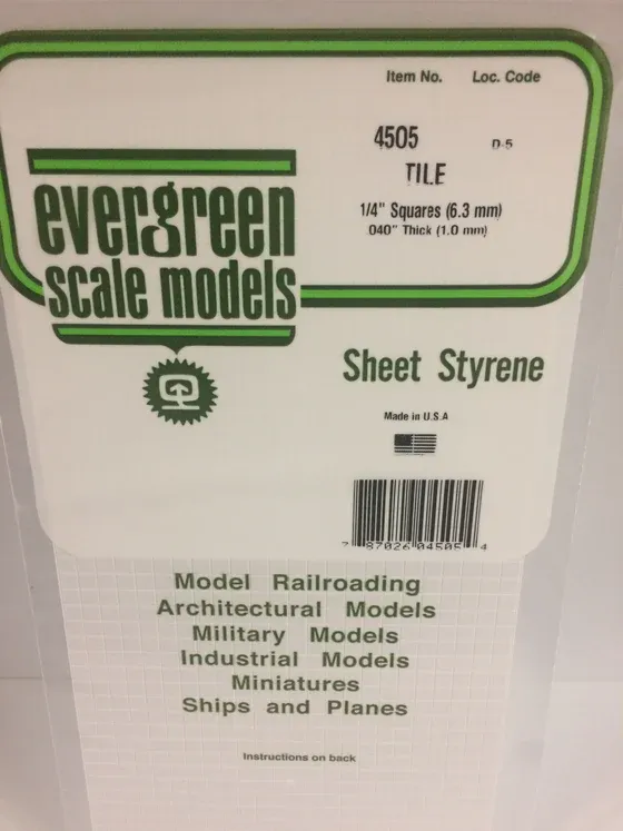 EVERGREEN Square Tile 1/4 x 1/4