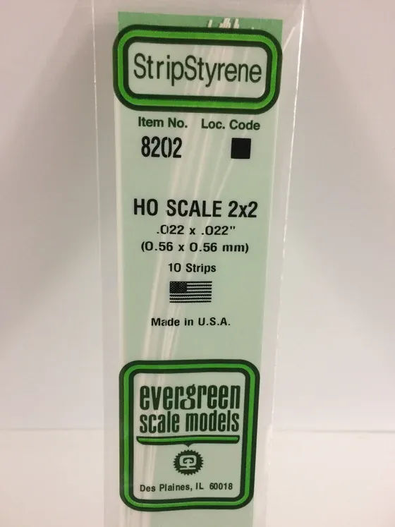 EVERGREEN Strips 8202 HO-Strip 2 x 2 (10)