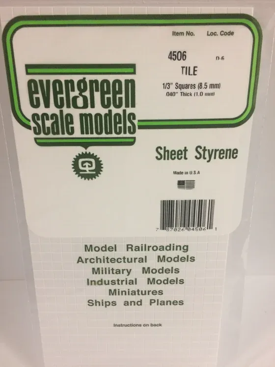 EVERGREEN Square Tile 1/3 x 1/4