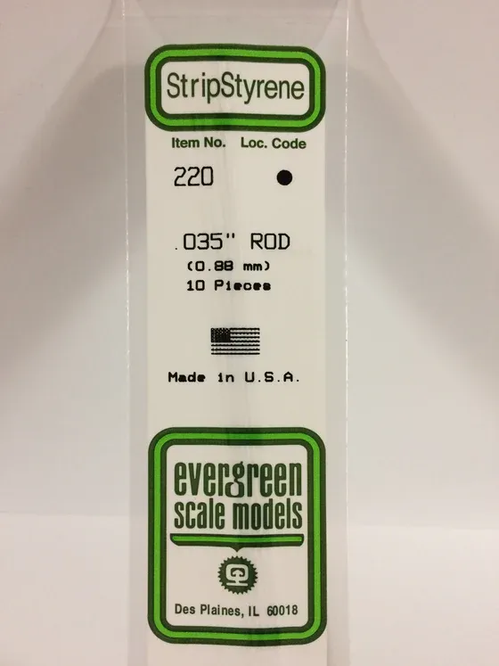 EVERGREEN Strips 220 .035” Rod (10)