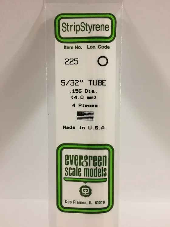 EVERGREEN Strips 225 .156” Tube 5/32” (4)