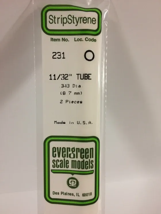 EVERGREEN Strips 231 .344” Tube 11/32” (2)