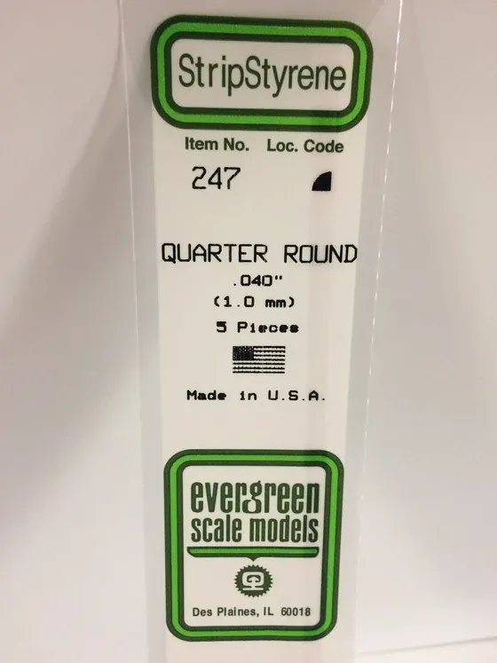 EVERGREEN Strips 247 .040” Quarter Round (5)