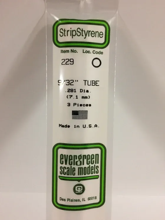 EVERGREEN Strips 229 .281” Tube 9/32” (3)