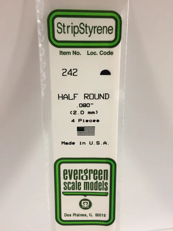 EVERGREEN Strips 242 .080” Half Round (4)