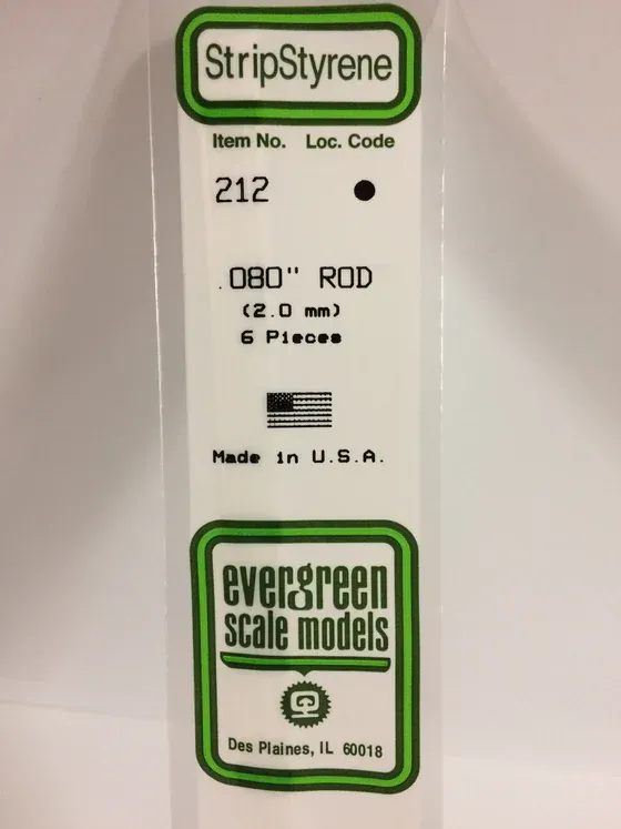 EVERGREEN Strips 212 .080” Rod (6)