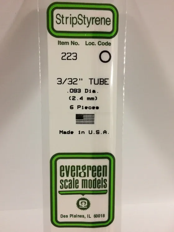 EVERGREEN Strips 223 .093” Tube 3/32” (6)