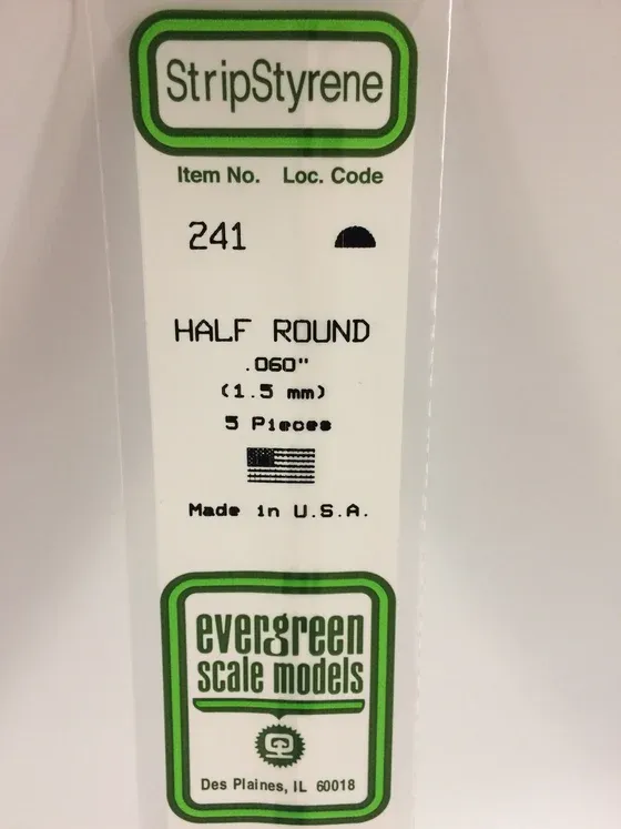 EVERGREEN Strips 241 .060” Half Round (5)