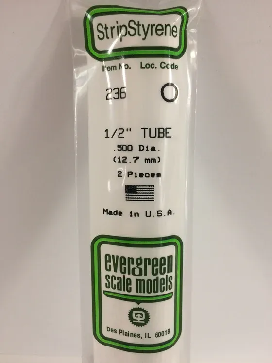 EVERGREEN Strips 236 .500” Tube 1/2” (2)