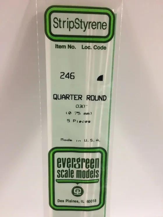 EVERGREEN Strips 246 .030” Quarter Round (5)